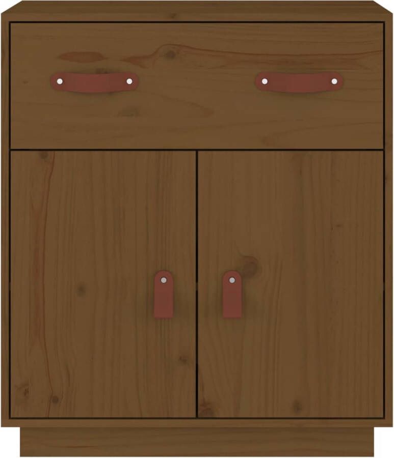 The Living Store Dressoir 65 5x40x75 cm massief grenenhout honingbruin Dressoir Houten Dressoir Grenenhout Dressoir Vintage Dressoir Salontafel - Foto 2