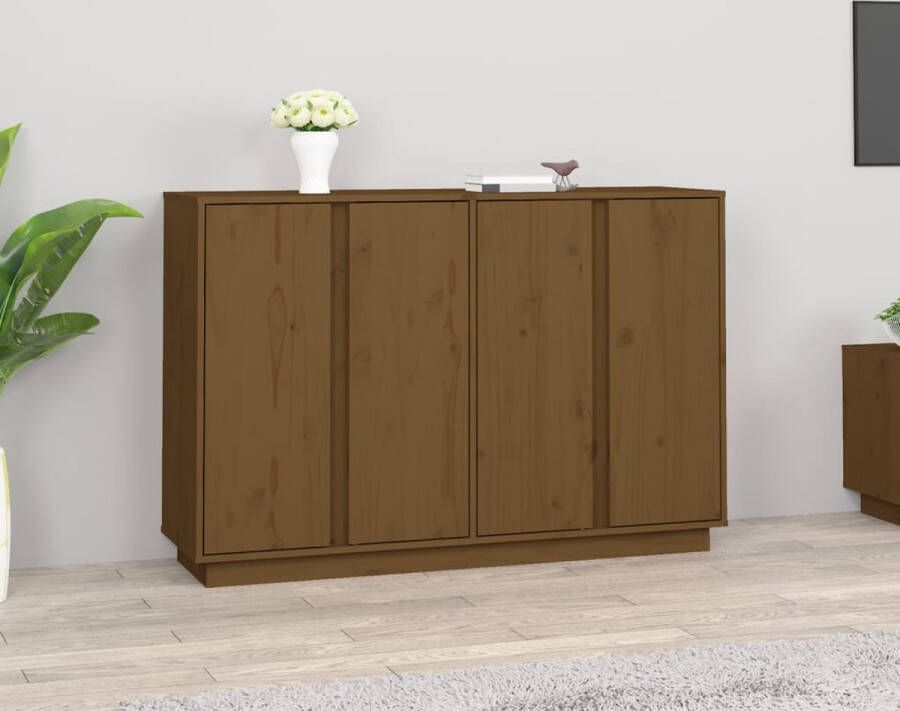 The Living Store Dressoir Grenenhout Bruin 120 x 35 x 80 cm - Foto 1