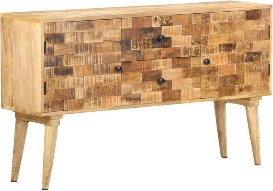 The Living Store Dressoir Mangohout 120 x 30 x 70 cm Handgemaakt Massief Met 2 deuren en 2 lades Montage vereist