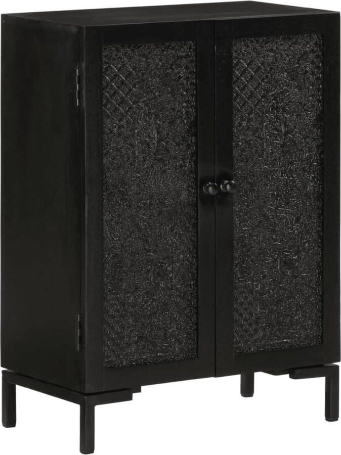 VidaXL Dressoir 55x30x77 cm massief mangohout en ijzer zwart Dressoir Industrieel Design Houten Dressoir Mango Wood Furniture Vintage Dressoir - Foto 3