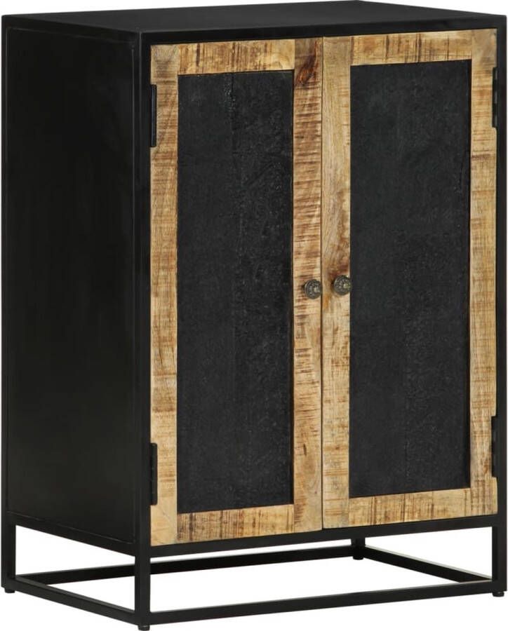VidaXL Dressoir met 2 deuren 55x35x75 cm massief mangohout en ijzer Dressoir Commode Mangohouten Dressoir Vintage Dressoir Industrieel Dressoir - Foto 2