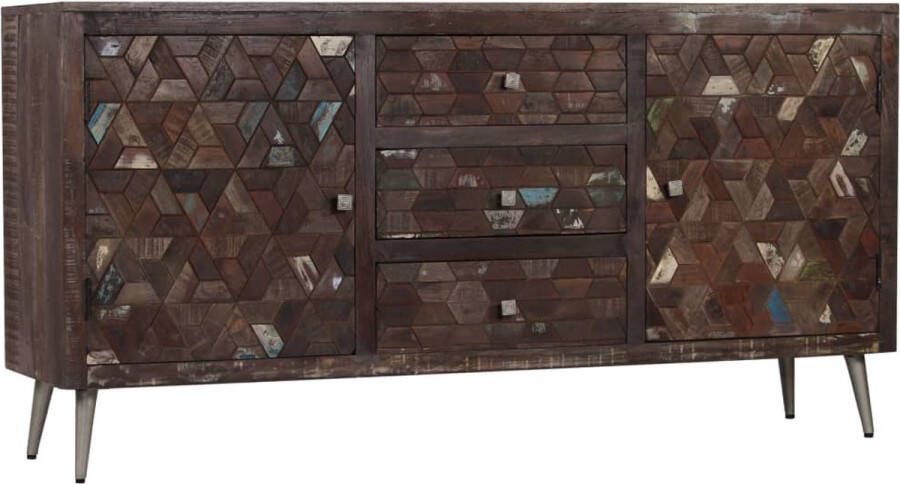 The Living Store Dressoir Massief gerecycled hout 160 x 40 x 80 cm - Foto 1