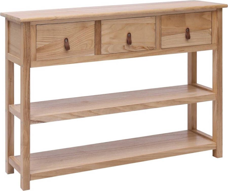 The Living Store Dressoir Massief paulowniahout 108 x 30 x 76 cm 3 lades