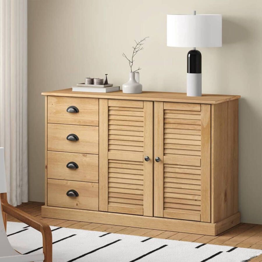 The Living Store VIGO Dressoir Massief grenenhout 113 x 40 x 75 cm Ruime opbergruimte