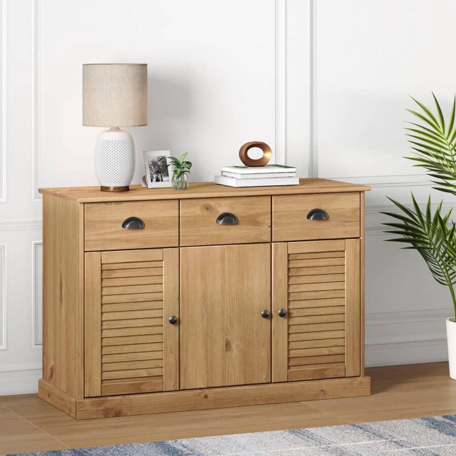 The Living Store VIGO Dressoir 113 x 40 x 75 cm Massief grenenhout Honingbruine afwerking - Foto 1