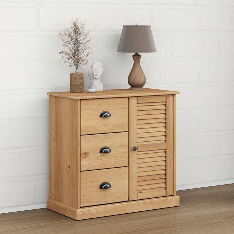 The Living Store VIGO Dressoir 78 x 40 x 75 cm Massief grenenhout Ruime opbergruimte - Foto 1