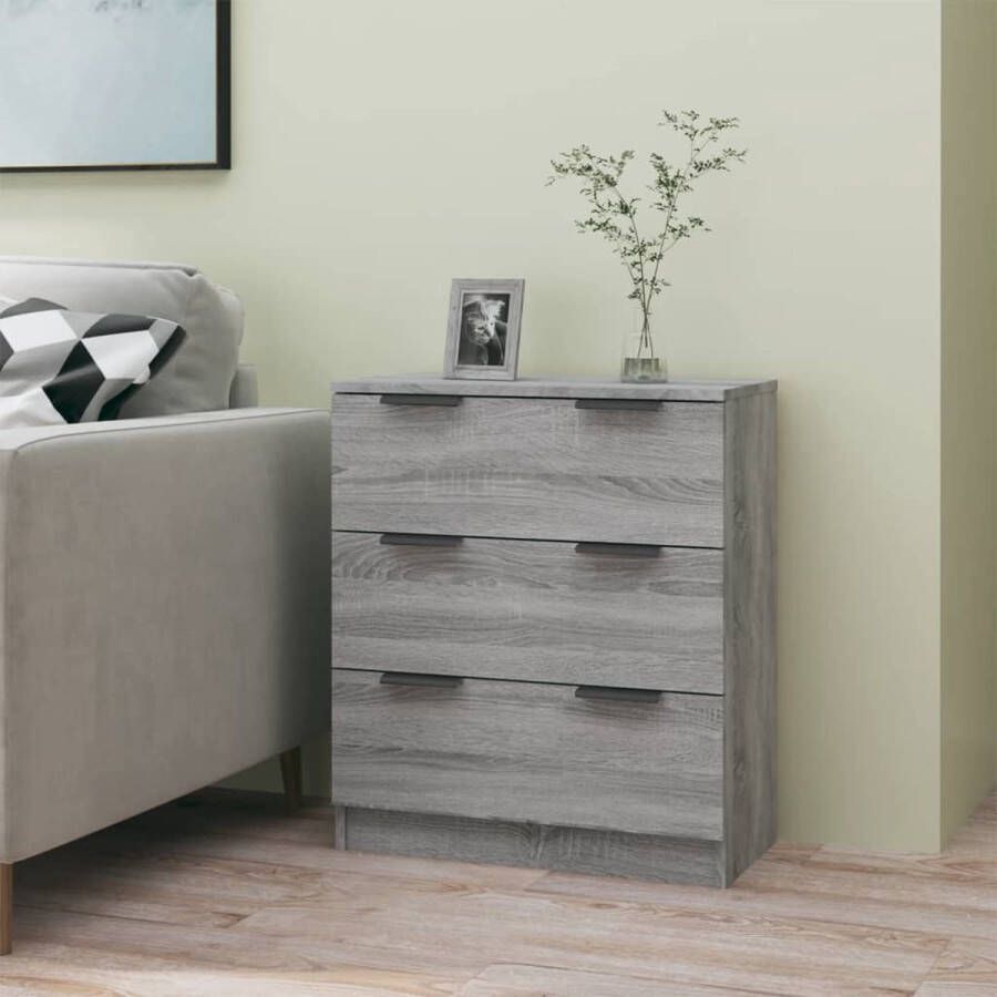 The Living Store Dressoir Meubel 60 x 30 x 70 cm Grijs Sonoma Eiken Montage vereist