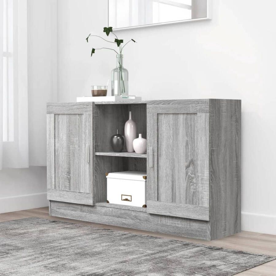 The Living Store Dressoir Nova Kast 120x30.5x70 cm Grijs Sonoma Eiken