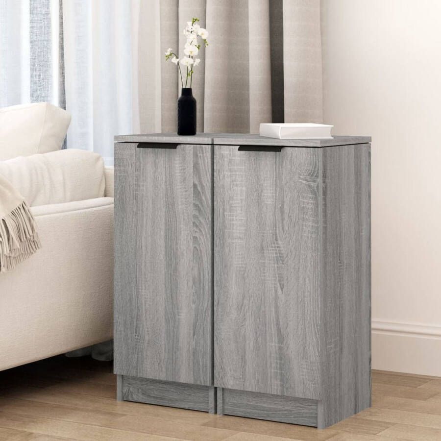 The Living Store Dressoir Opbergkast 30x30x70cm Grijs Sonoma Eiken - Foto 1