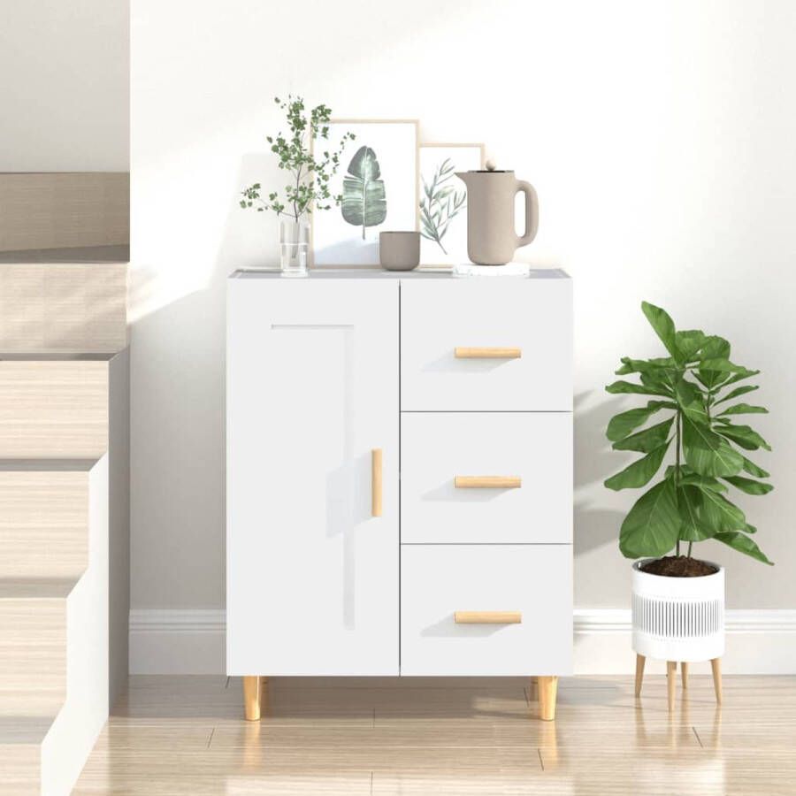 The Living Store Dressoir Opbergkast Wit 69.5 x 34 x 90 cm Hoogwaardig materiaal