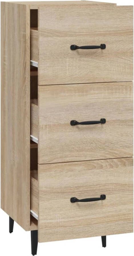 The Living Store Dressoir Sonoma Eiken 34.5 x 34 x 90 cm hoge kwaliteit bewerkt hout voldoende opbergruimte