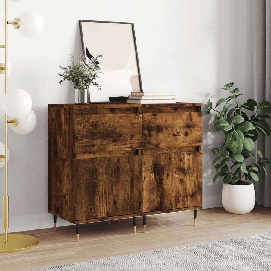 The Living Store Dressoir Trendy Opbergkast 40 x 35 x 70 cm Gerookt eiken kleur - Foto 1