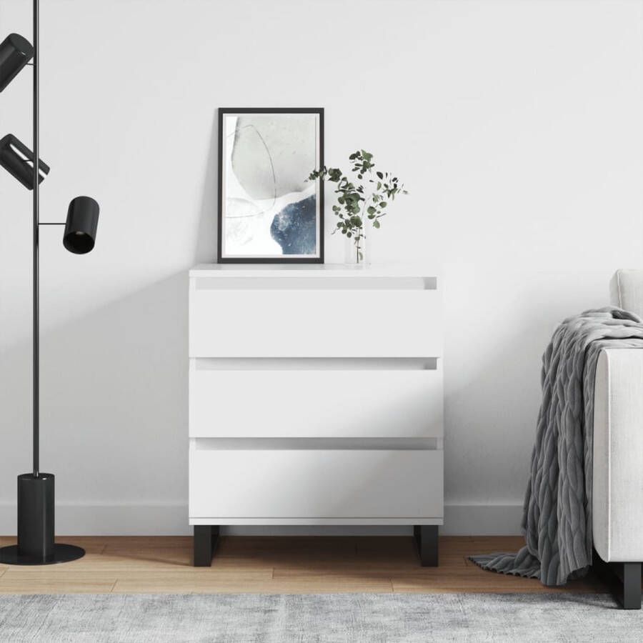 The Living Store Dressoir trendy opbergkast Afmetingen- 60 x 35 x 70 cm Kleur- wit