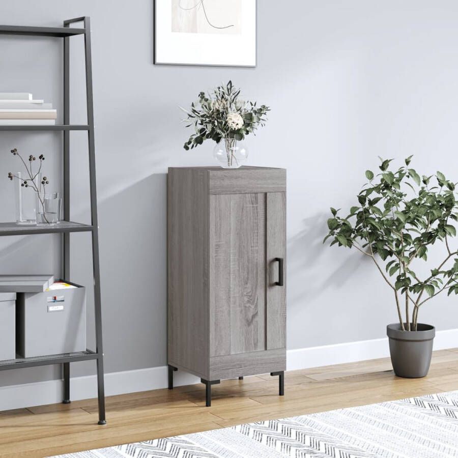 The Living Store Dressoir Trendy Opslagmeubelen Afmeting- 34.5 x 34 x 90 cm Kleur- Grijs Sonoma Eiken Duurzaam Materiaal