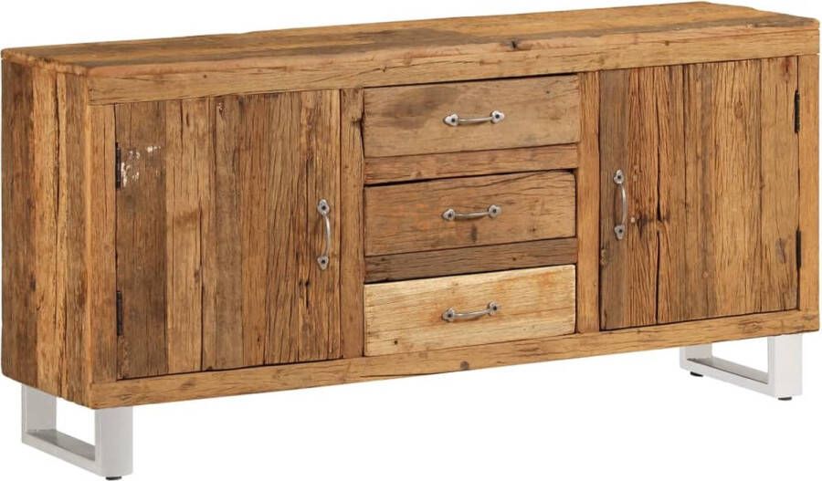 The Living Store Dressoir Vintage 160x40x76 cm Massief gerecycled hout 3 lades en 2 deuren