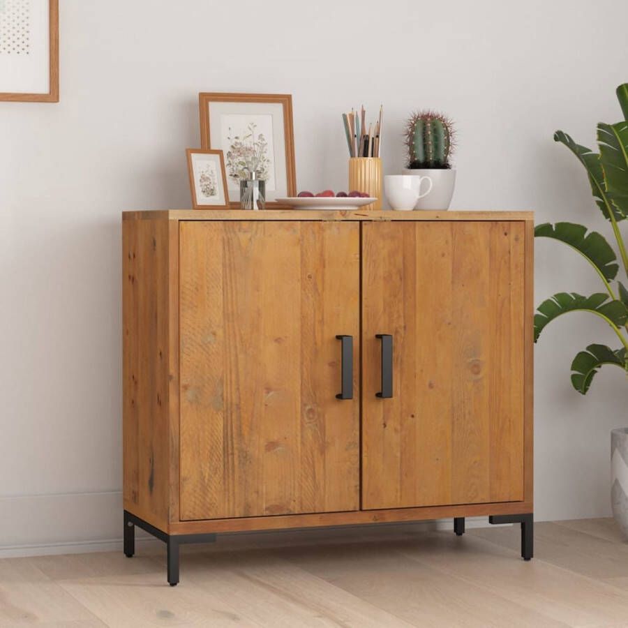 The Living Store Dressoir Vintage Industrieel 75 x 35 x 70 cm Massief gerecycled grenenhout