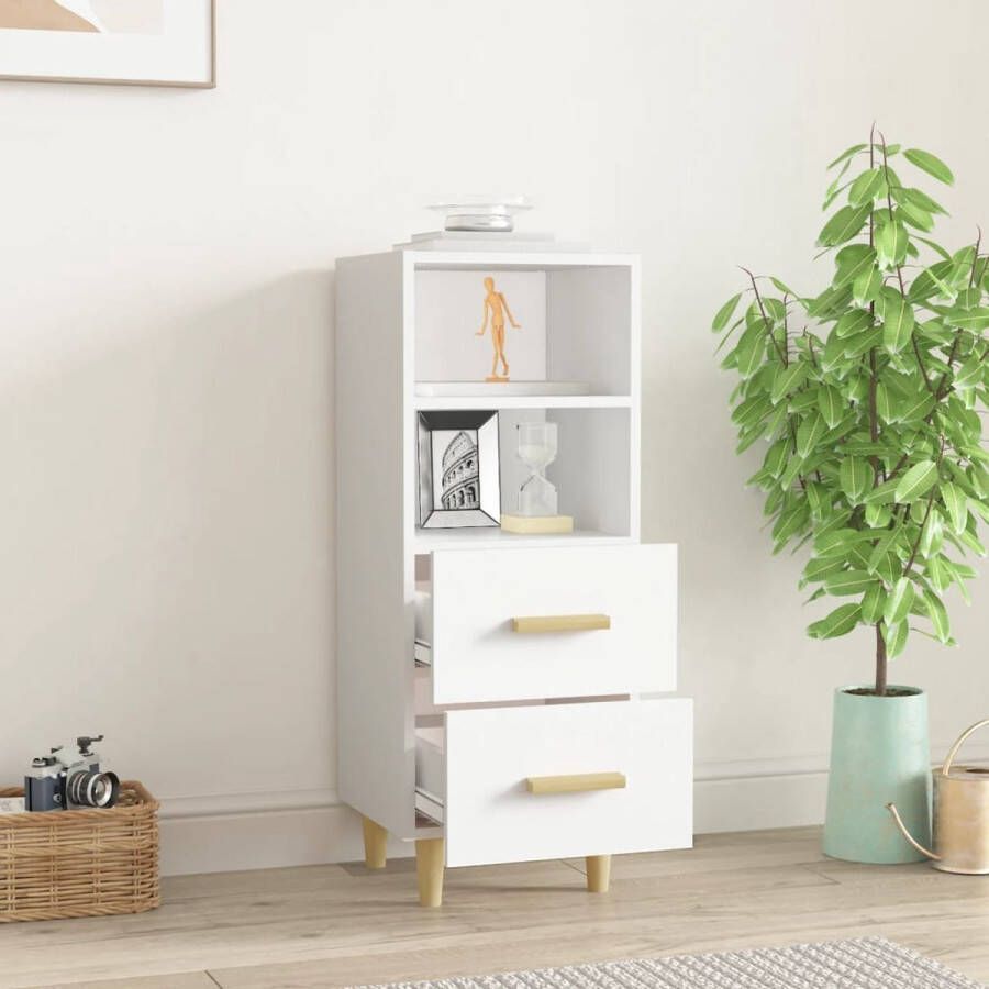 The Living Store Dressoir Wit 34.5 x 34 x 90 cm (B x D x H)