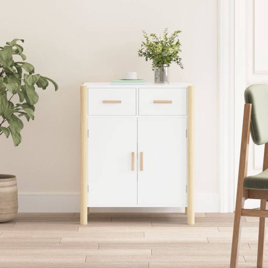 The Living Store Dressoir Wit 62 x 38 x 75 cm Duurzaam bewerkt hout Stabiele houten poten