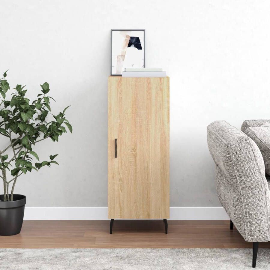 The Living Store Dressoir 34 5x34x90 cm bewerkt hout sonoma eiken Dressoir Salontafel Houten Dressoir Modern Dressoir Opbergkast - Foto 4