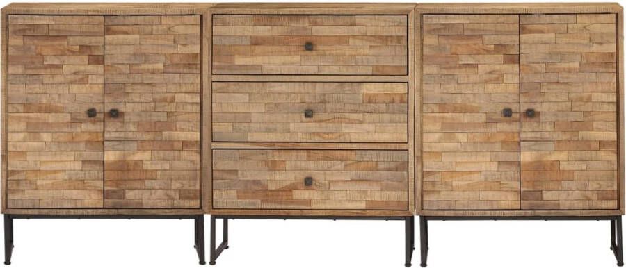 The Living Store Dressoirs Gerecycled teakhout 60 x 30 x 75 cm Handgemaakt Opbergruimte