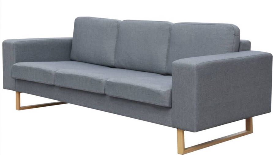 The Living Store Driezitsbank Lichtgrijs Houten frame Hoogwaardige stof 200 x 82 x 76 cm Comfortabel Drie Persoons Bank Zitzitting Bankstel Salontafel Living Room Furniture - Foto 3