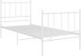 The Living Store Bedframe metaal wit 100x200 cm Bedframe Bedframes Eenpersoonsbed Eenpersoonsbedden Bed Bedden Bedombouw Bedombouwen Frame Frames Slaapmeubel - Thumbnail 2