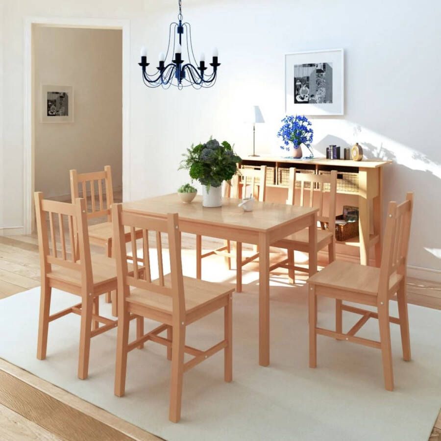 The Living Store Eethoek Bruin Grenenhout 120 x 70 x 73 cm Tijdloos Design Eetkamerset Houten Eettafel Eetzalen Dining Set Bruine Meubels - Foto 2