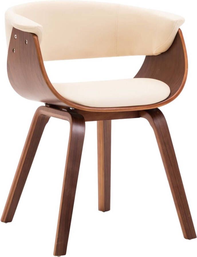 The Living Store Eetkamerstoel Eetstoel 59.5 x 51 x 72 cm Kunstleer Eetkamerstoel Vintage Stoel Retro Meubels Lederlook Stoel Kunstleder Stoel - Foto 2