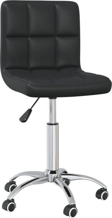 The Living Store Eetkamerstoel draaibaar kunstleer zwart Eetkamerstoel Draaibare Stoel Kunstleder Stoel Zwarte Stoel Ergonomische Stoel - Foto 2