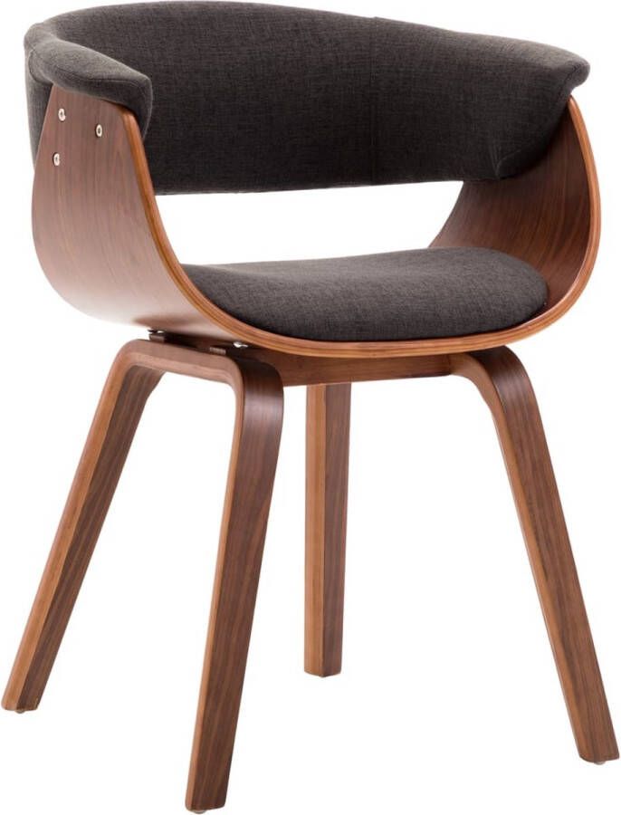 The Living Store Eetkamerstoel Zacht Gestoffeerd Gebogen Houten Frame 59.5x51x72 cm Eetkamerstoel Stoel Lounge Chair Dining Chair Meubels - Foto 2
