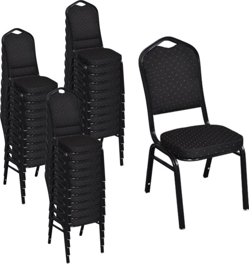 The Living Store Eetkamerstoelen Multiplex en ijzer 40 x 41 x 88 cm Zwart Set van 3 - Foto 2