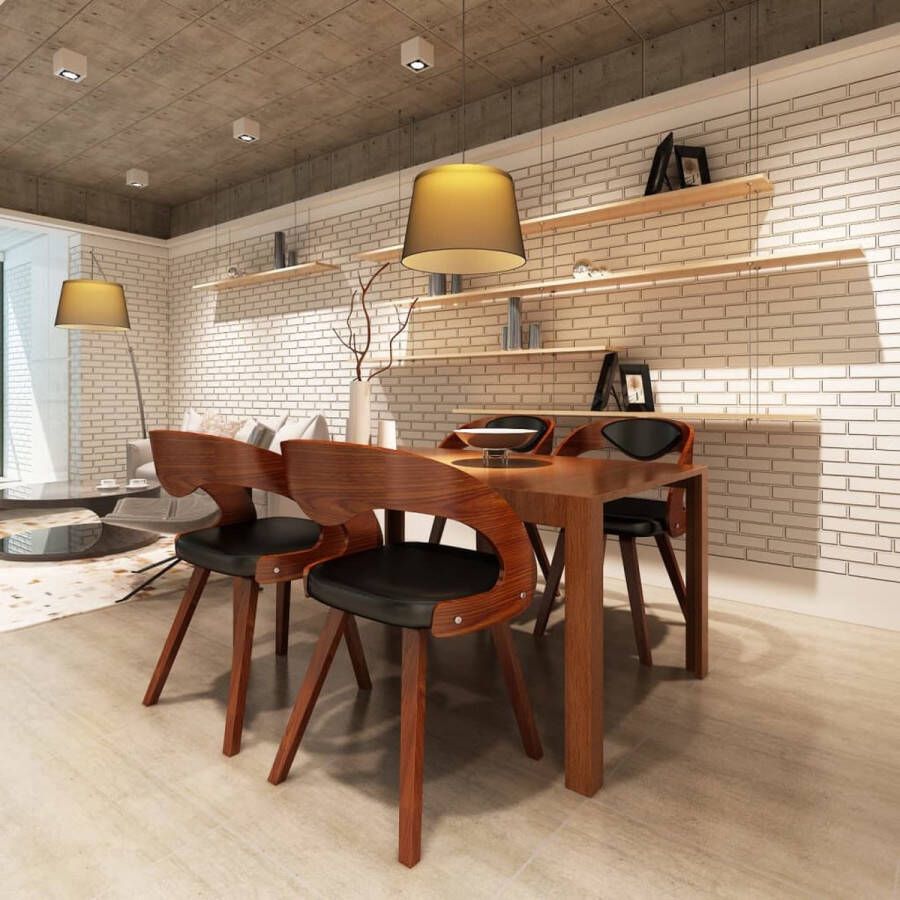 The Living Store Eetkamerstoelen Leer-composiet 52x48x75.5cm Ergonomisch Eetkamerstoelen Kunstleder Meubels Leren Stoelen Salontafel Dining Chairs - Foto 3