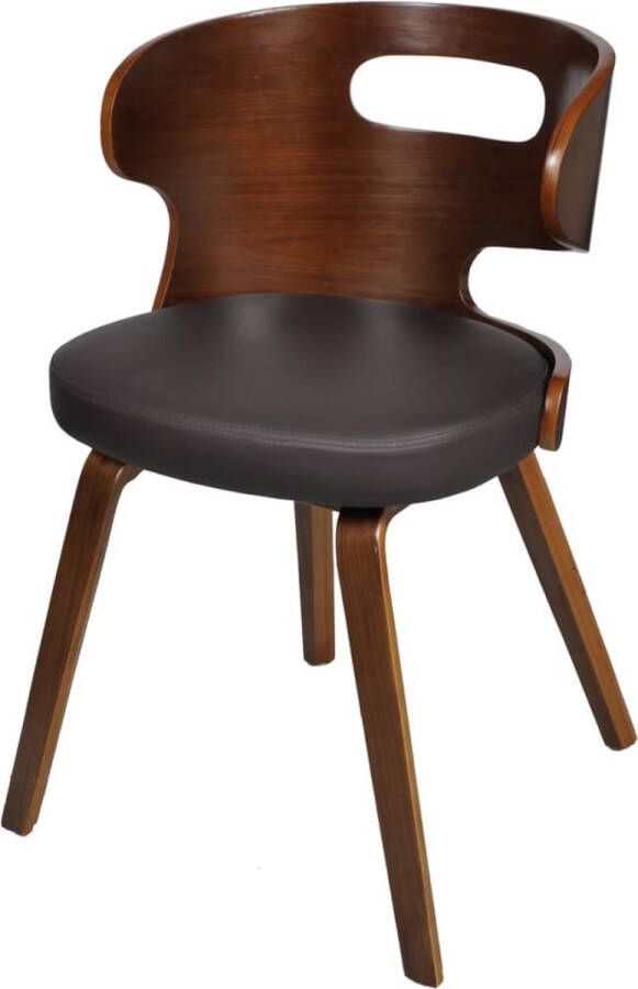 The Living Store Eetkamerstoelen Leer-composiet Set van 6 stuks 49.5 x 52 x 68.5 cm Eetkamerstoelen Kunstleder Bruin Moderne Stoel Comfortabele Stoel - Foto 4