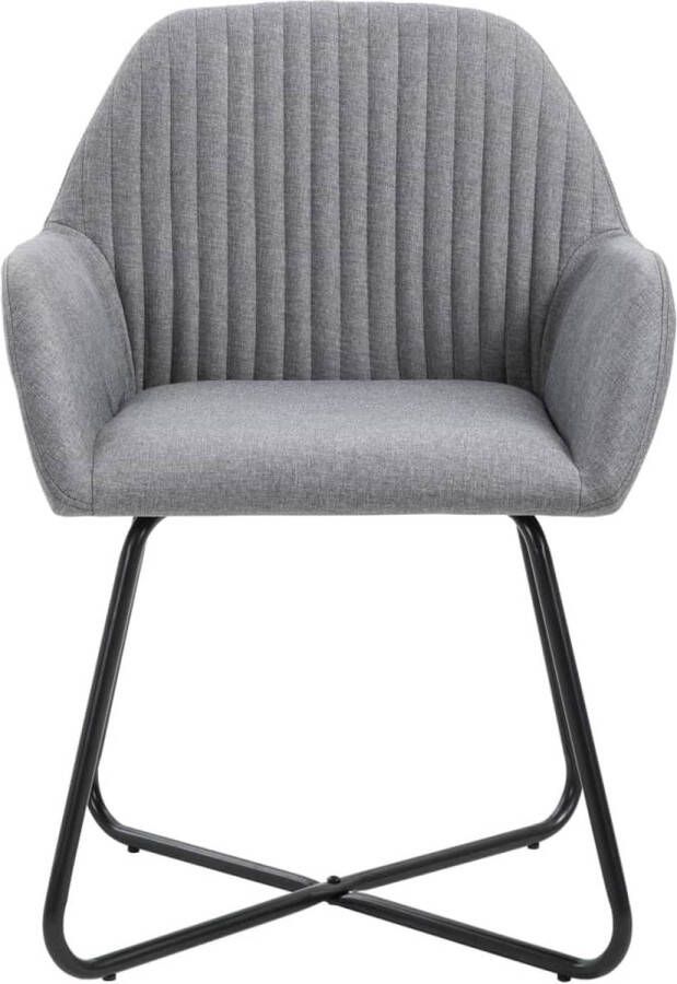 The Living Store Eetstoel Eetkamerstoelen 61 x 61 x 84 cm Lichtgrijs Eetkamerstoelen Stoffen Meubels Design Stoelen Grijze Stoelen Comfortabele Stoelen - Foto 2