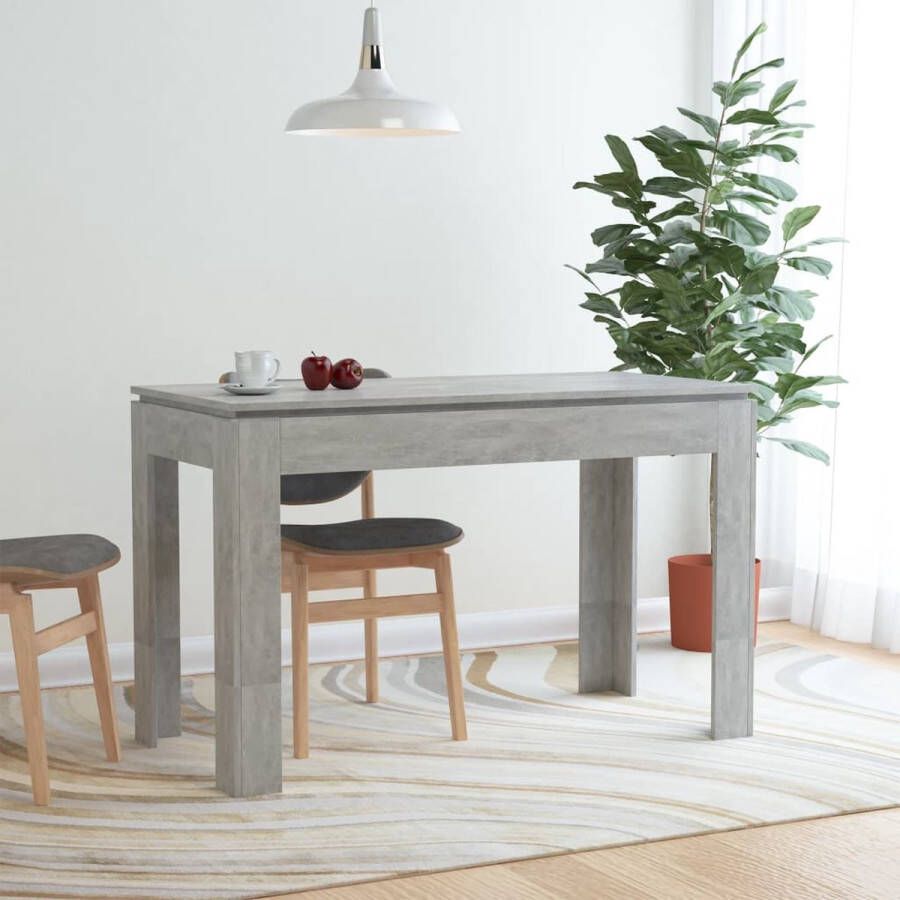 The Living Store Eettafel 120x60x76 cm spaanplaat betongrijs Tafel - Foto 2