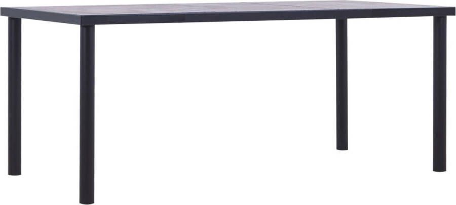 The Living Store Eetkamertafel 180 x 90 x 75 cm Zwart en Betongrijs MDF en Metaal Eetkamertafel Eettafel Mdf Tafel Metalen Tafel Zwarte Tafel - Foto 2