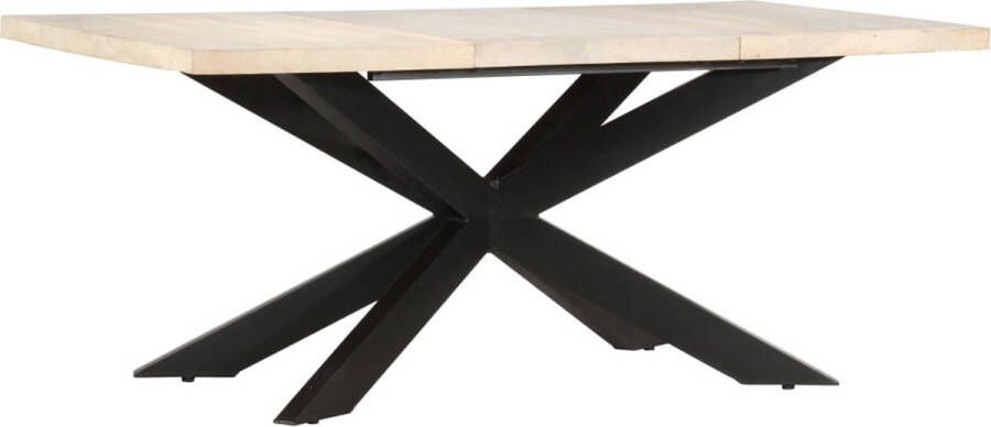 The Living Store Eettafel 180x90x76 cm massief gebleekt mangohout Tafel