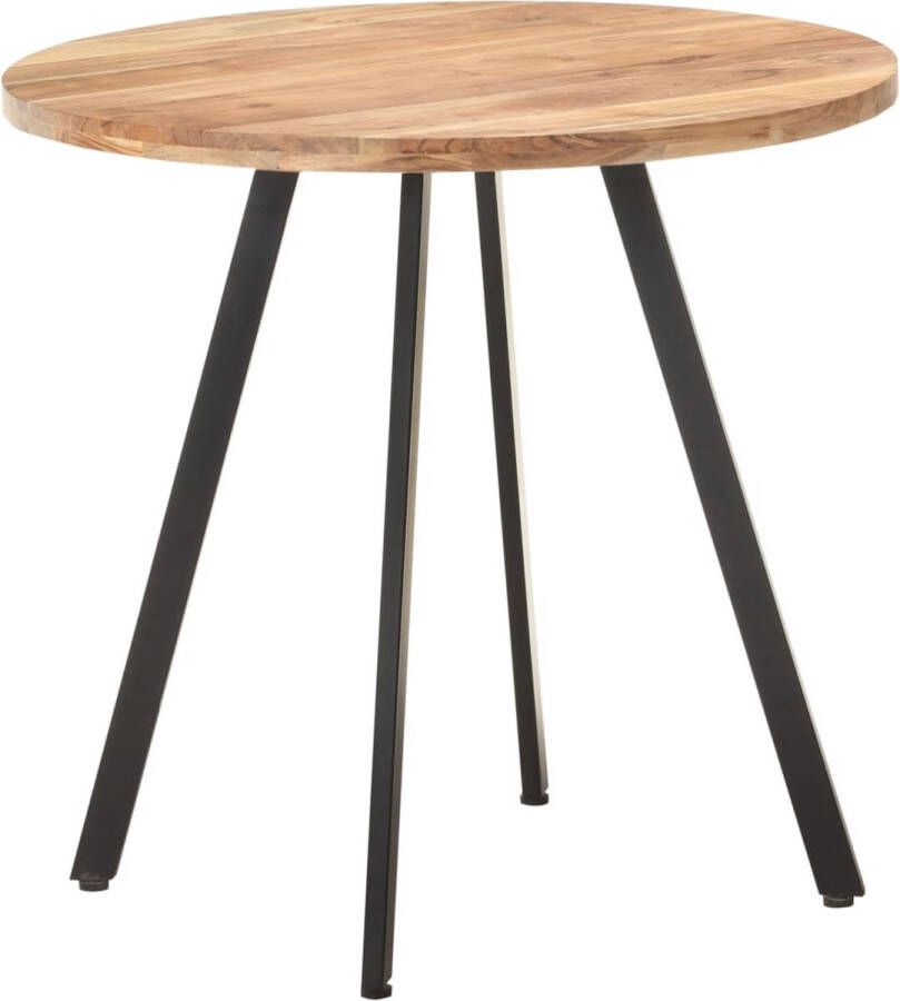 The Living Store Eettafel Industriële Look Massief acaciahout 80 x 75 cm - Foto 2