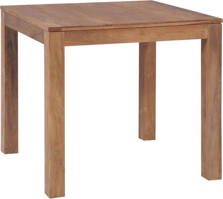 The Living Store Eettafel 82x80x76 cm teakhout met natuurlijke afwerking Tafel
