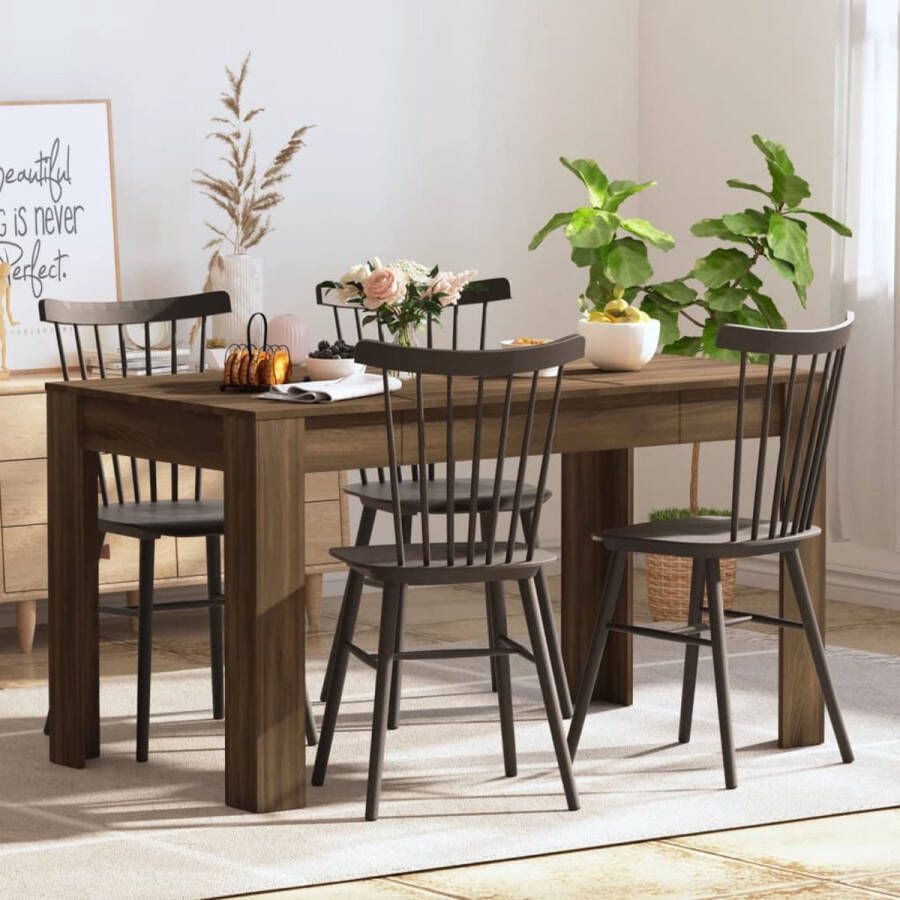 The Living Store Eettafel Bruineiken 140 x 74.5 x 76 cm Montage vereist - Foto 2