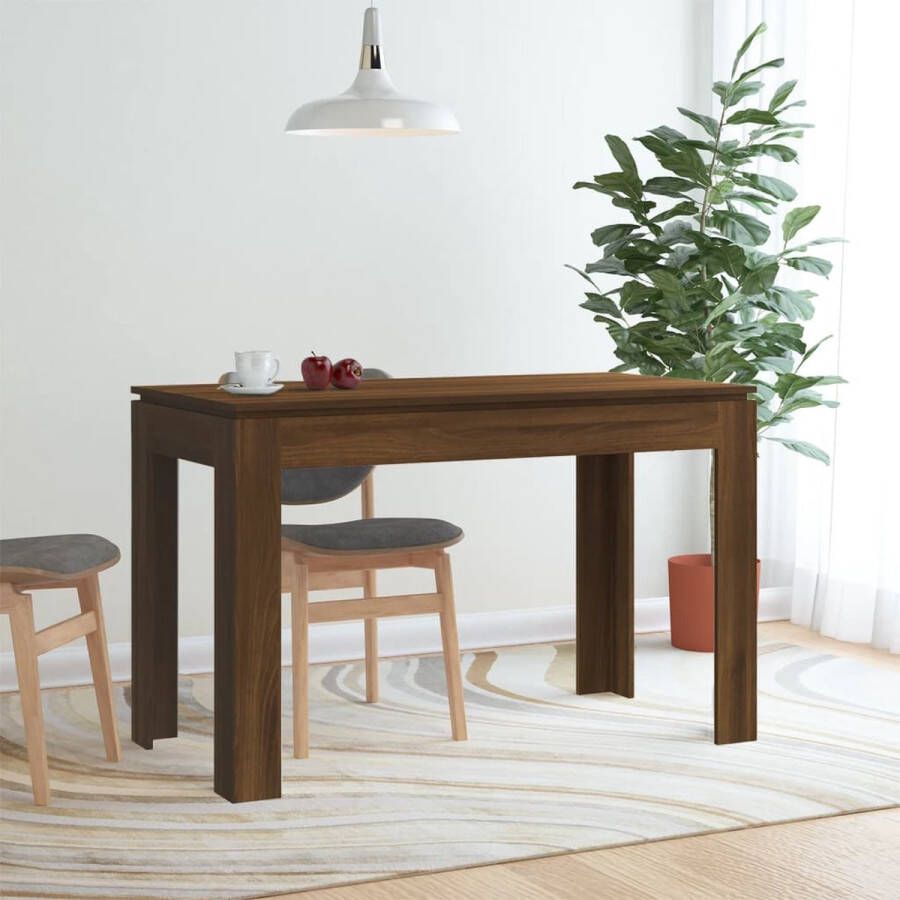 The Living Store Eettafel Bruineiken Eenvoudige en strakke lijnen 120 x 60 x 76 cm Montage vereist - Foto 3