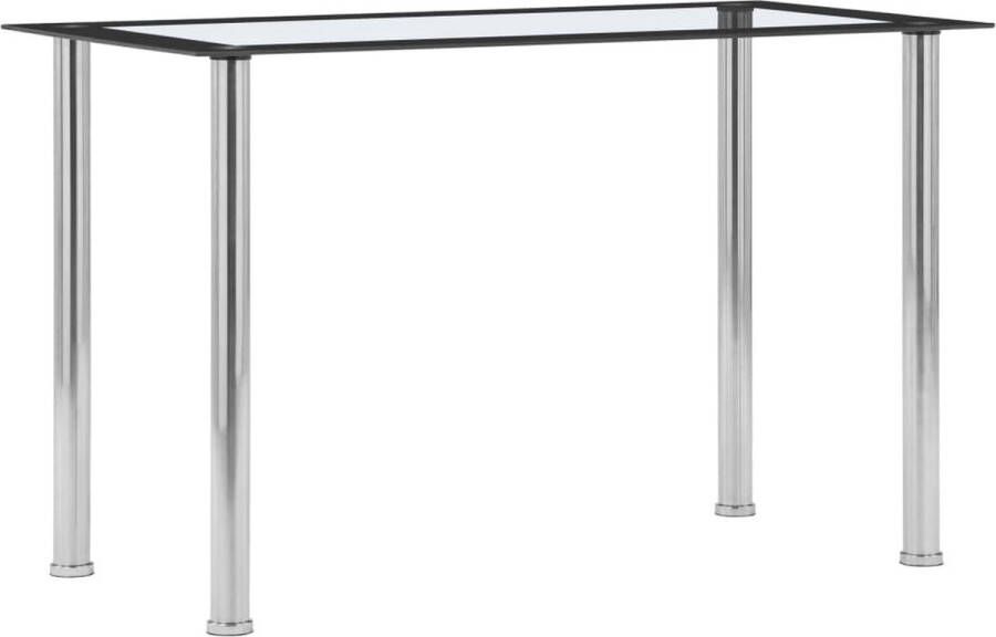 The Living Store Eettafel Glazen tafelblad RVS frame 120 x 60 x 75 cm - Foto 2