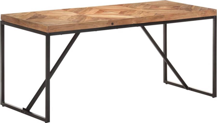 The Living Store Eettafel Industriële Look Massief Acacia- en Mangohout 160x70x76cm - Foto 2