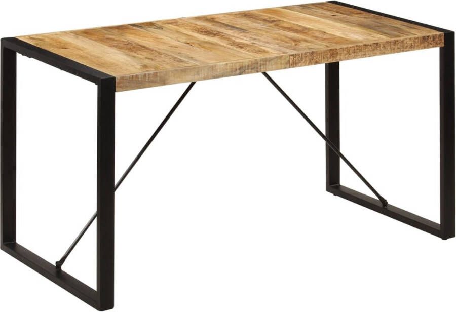 The Living Store Eettafel Industriële Stijl Mangohout 140 x 70 x 75 cm - Foto 2