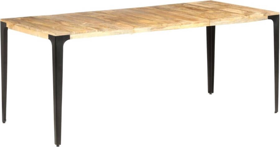 The Living Store Eettafel Mangohout 180 x 90 x 76 cm Gepoedercoat Staal - Foto 2