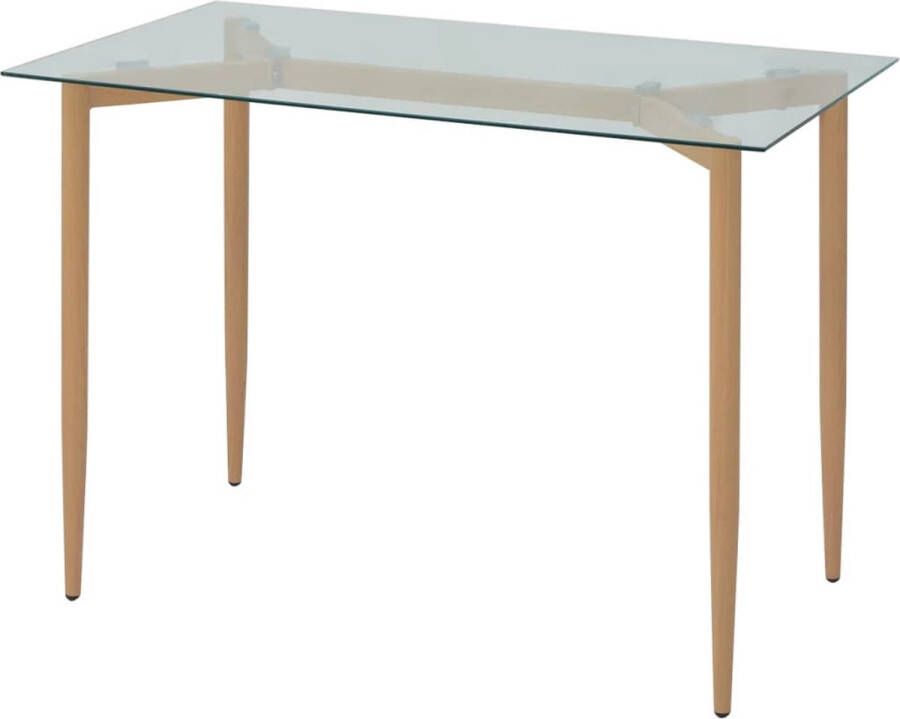 The Living Store Eettafel Tafel met Glazen Tafelblad 118 x 68 x 75 cm - Foto 2