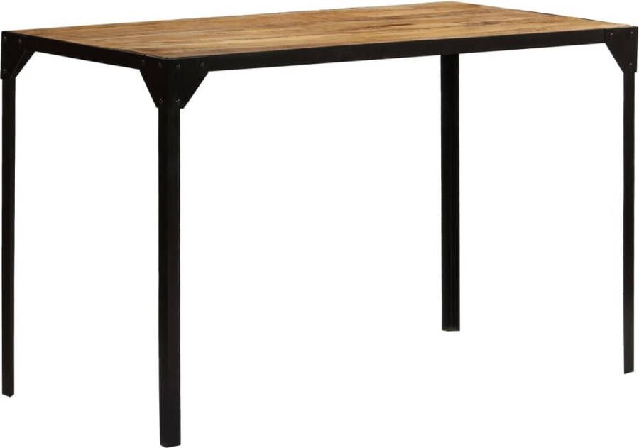 The Living Store Eettafel Vintage Industrieel 120x60x76 cm Mangohout en Staal - Foto 2