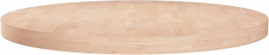 The Living Store Tafelblad rond Ø80x4 cm onbehandeld massief eikenhout Eikenhouten Tafelblad Massief Eikenhout Ronde Tafelblad Kopen Vintage Tafelblad - Foto 2