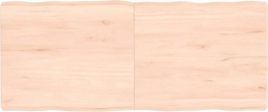 The Living Store Eikenhouten Tafelblad Vervangend blad voor onderstellen 120 x 50 x 6 cm 2 cm dikte Handgemaakt met natuurlijke rand Onbehandeld massief eikenhout Draagvermogen 24 kg - Foto 2
