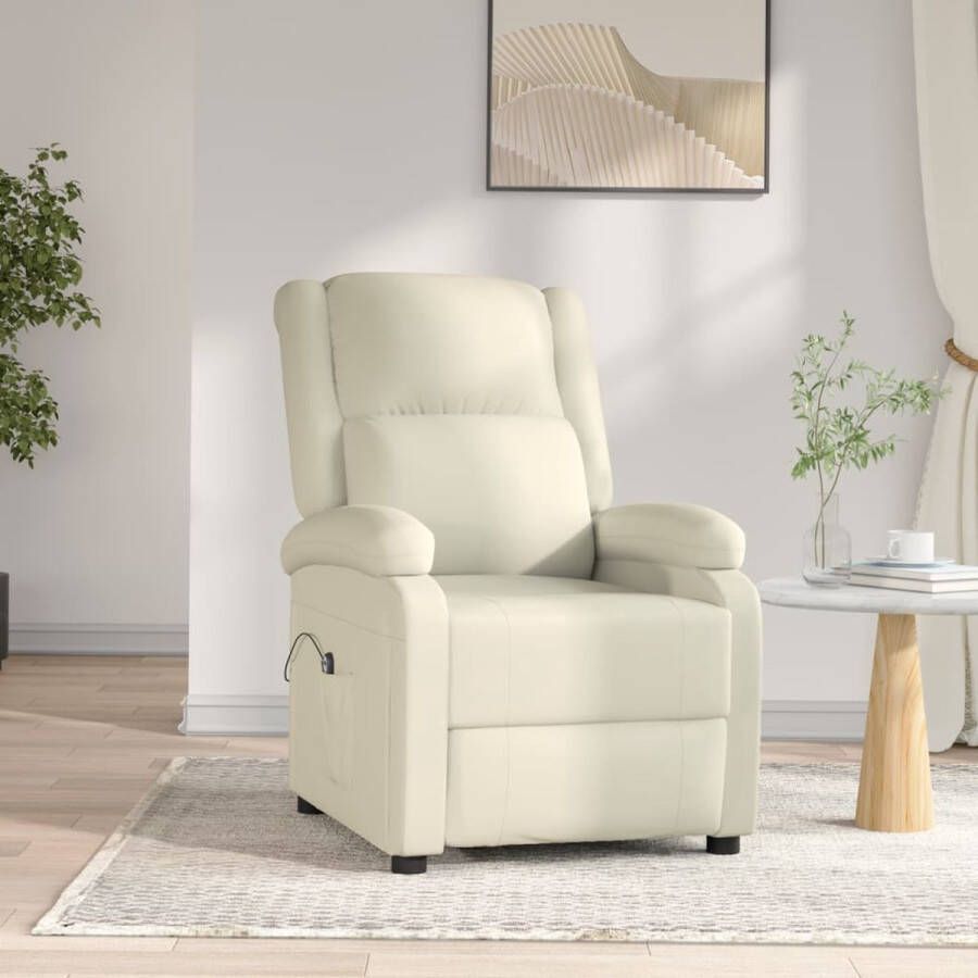 The Living Store Elektrisch Verstelbare Fauteuil Armstoel Wit 71 x 98 x 95 cm - Foto 2